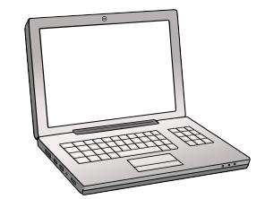 Zeichnung eines aufgeklappten Laptops
