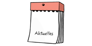 Zeichnung eines Abreiß-Kalenders. Auf dem ersten Blatt steht der Schriftzug