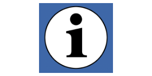 Infosymbol: schwarzer Buchstabe