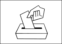 Piktogramm Wahlurne. Bild: Bundesfachstelle Barrierefreiheit