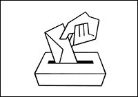 Piktogramm Wahlurne. Bild: Bundesfachstelle Barrierefreiheit