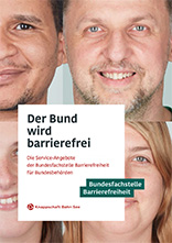 Titelbild der Broschüre "Der Bund wird barrierefrei". Foto: Bundesfachstelle Barrierefreiheit